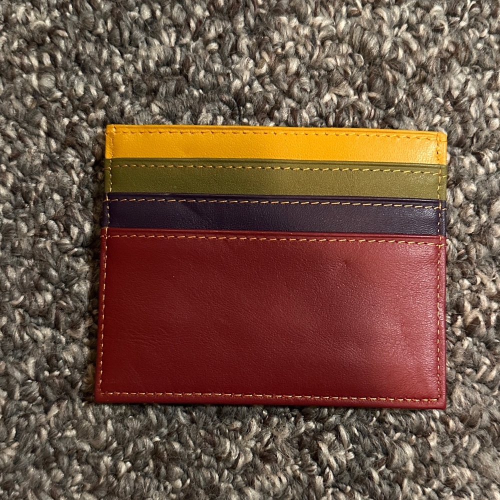 NWT Brand new, never used Mywalit Multicolor Leather Card Holder